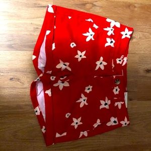 Women’s Red Floral Shorts